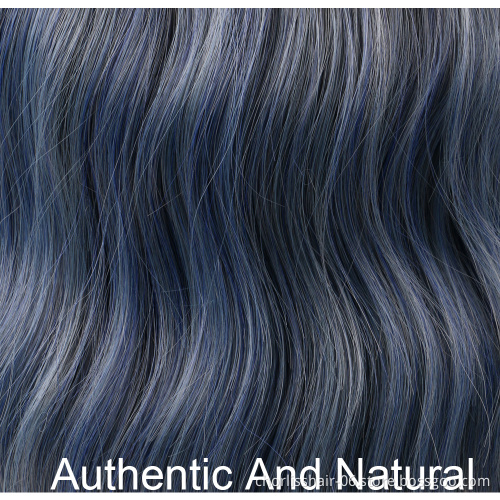 Wholesale T1B Blue Short Curly Ombre Synthetic Bob Wigs With Bang Heat Resistant Synthetic Woman Hair Curly Cheap Wigs For Party